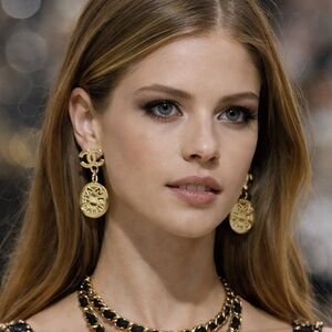 Rare Vintage CHANEL CC Drop Logo Earrings Gold Tone Medallion Clip 1980-1990